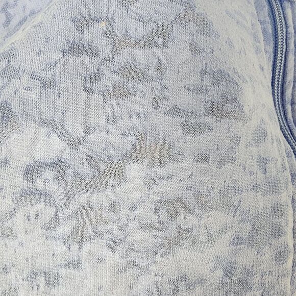 Exertek Jacket Womans Size 3X Baby Blue Burnout Cotton Blend Full Zip Roll Tab - Picture 8 of 11